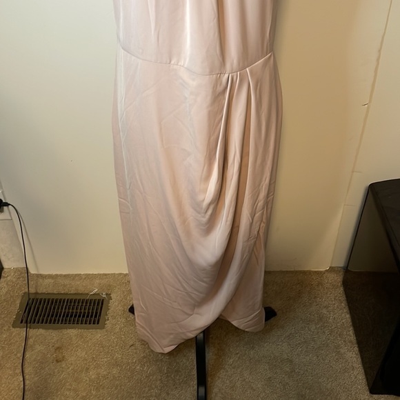 Halter Neck‎ Sleeveless Tulip Hem Blush Pink Midi Dress Party Cocktail - Picture 6 of 11